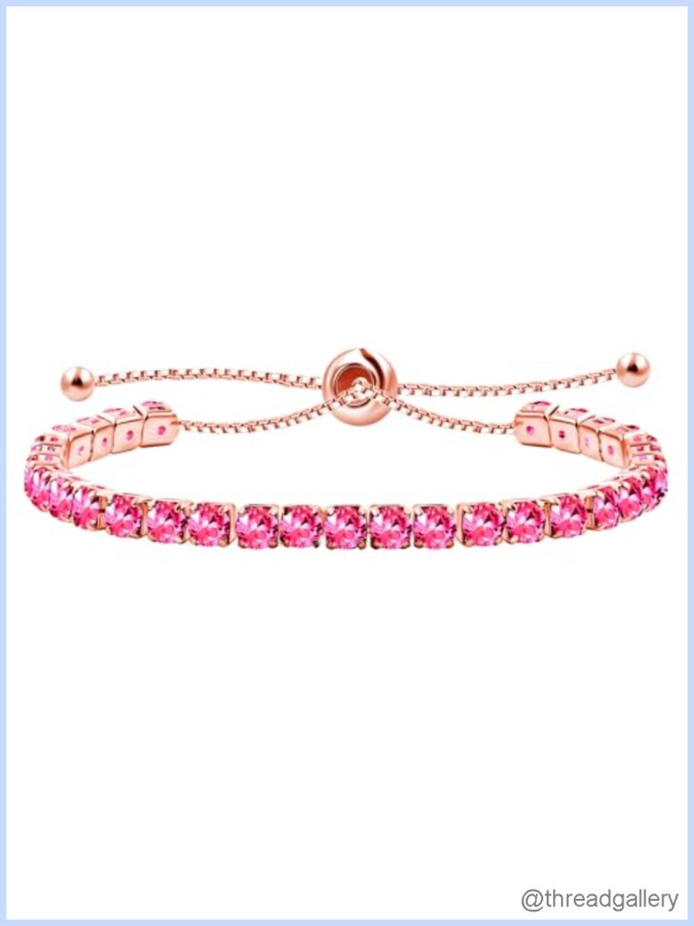 Adjustable Bolo Slider Tennis Bracelet Women Hypoallergenic Cubic Zirconia